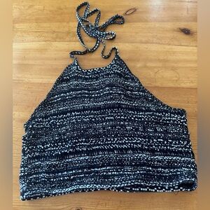 NWT Wet Seal halter top black white women L